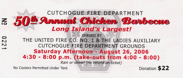 50th anniversary BBQ Ticket